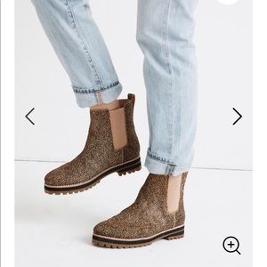 Madewell Ivy chelsea boot in mini dot calf hair